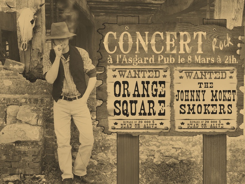 Affiche réalisé pour un concert de Orange Square et Johnny Moket Smokers à Rouen